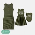 thumbnail image 1 of PatPat Family Matching Dresses Green Baby Girl 9-12 Months Mommy and Me 95% Cotton Sleeveless Dresses, 1 of 9