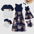 thumbnail image 1 of PatPat Family Matching Mommy and Me Dresses Sleeveless Floral Print Spliced Midi Dresses for Women Girls, 1 of 7