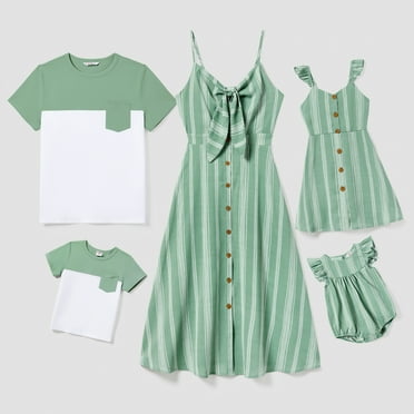 PatPat Family Matching Outfits Mommy and Me Cami Dresses and Short-sleeve Tee Sets for Women