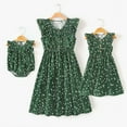 thumbnail image 1 of PatPat Family Matching Outfits Mommy and Me Dress Allover Polka Dots Dark Green Ruffle Trim Tank Dress for Mom and Me Mother's Day Clothes for Mom, Girl Dresses, 1 of 9