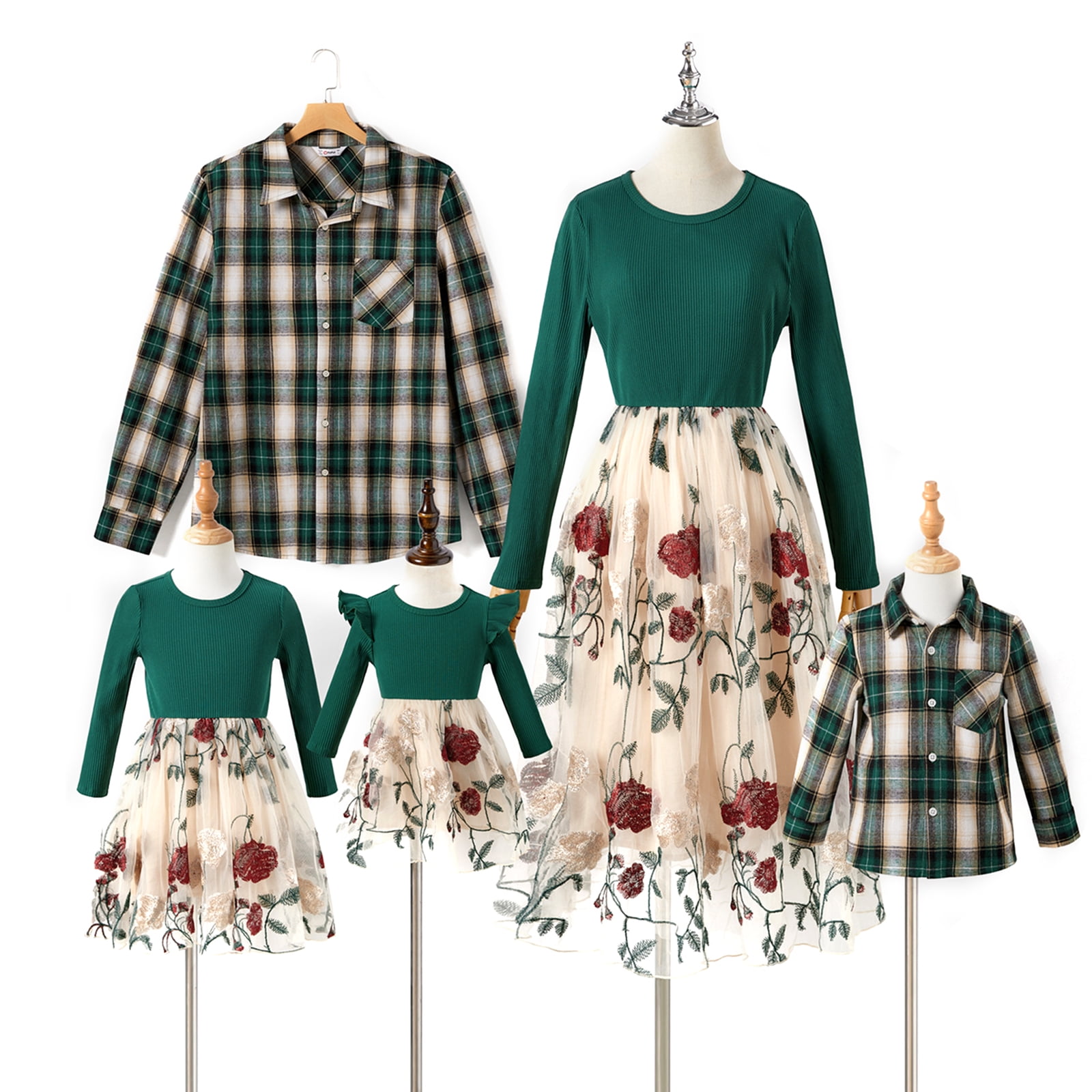 Mesh Photo Set PatPat Family Matching Outfits Mommy and Me Dresses Mesh Dresses Long ...