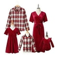 thumbnail image 1 of PatPat Family Matching Outfits Mommy and Me Long-sleeve Shirt Tops and Party Dresses Sets, 1 of 9