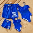 thumbnail image 1 of PatPat Family Matching Swimsuits Letter Printed Drawstring Swim Trunks, Cobalt Blue, Dad XL, 1 of 4