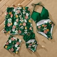 thumbnail image 1 of PatPat Family Matching Swimsuits Pineapple Pattern Halter One-Piece Swimsuit and Floral Drawstring Swim Trunks, Green, Dad L, 1 of 8