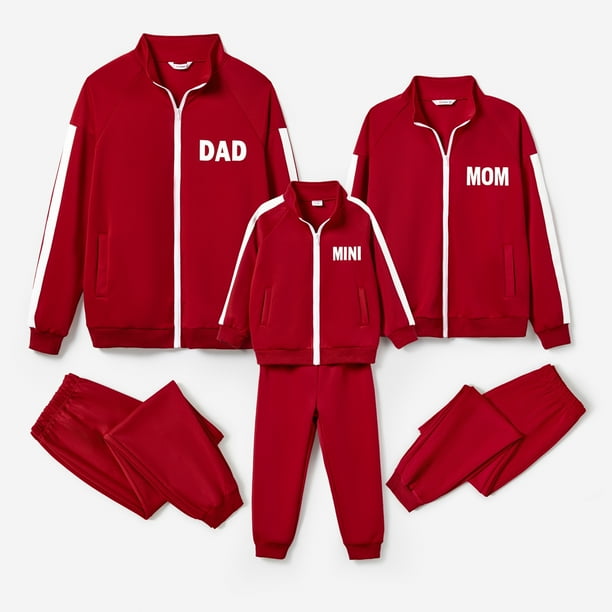 PatPat Family Matching Wine Red Zipper Coat Tops and Pants Tracksuits Sets WineRed Dad XL Walmart Business Supplies