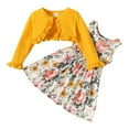 PatPat Baby Summer Little Girl's Floral Dress & Ruffled Cardigan Outfit