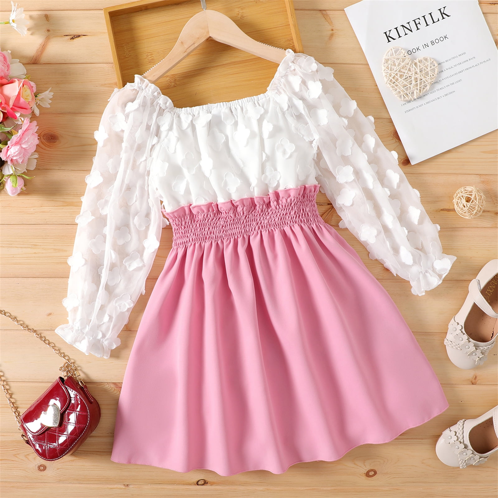 patpat-girls-3d-floral-smocked-square-neck-dress-sizes-5-12-walmart