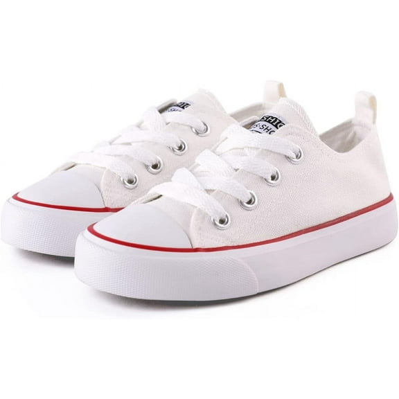 PatPat Girls Boys Sneaker Shoes Lace Up Canvas Fashion Back to School Walking Tennis Running Shoes (Toddler to Kid)