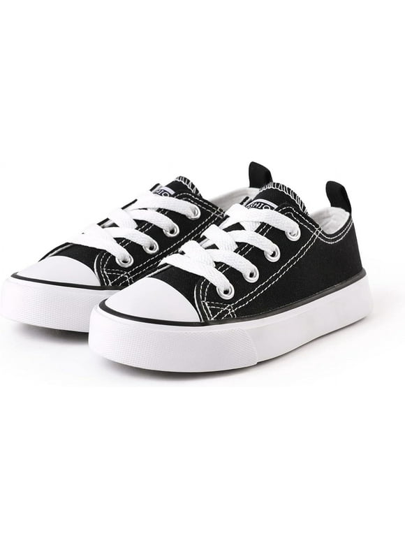 Girls Boys Sneaker Shoes Lace Up Canvas Fashion Back to School Walking Tennis Running Shoes (Toddler to Kid)