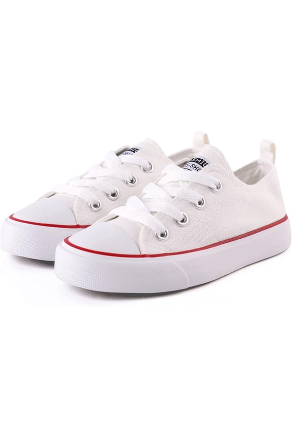 Girls Boys Sneaker Shoes Lace Up Canvas Fashion Back to School Walking Tennis Running Shoes (Toddler to Kid)