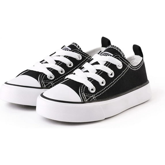 PatPat Girls Boys Sneaker Shoes Lace Up Canvas Fashion Back to School Walking Tennis Running Shoes (Toddler to Kid)