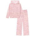 thumbnail image 1 of PatPat Girls Clothes 2 Piece Hoodie Outfit Set Leopard Print Sweatshirt Pants Pink 7-8Y, 1 of 12