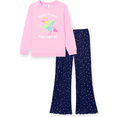 thumbnail image 1 of PatPat Girls Clothes 2 Piece Outfit Set Long Sleeve Unicorn Graphic Top Flare Pants Pink 11-12Y, 1 of 11