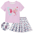thumbnail image 1 of PatPat Girls Dress Set Butterfly Graphic T-Shirt with All Over Butterfly Print Skirt Outfit Set Kids Clothes Summer Sizes 4-12Y, 1 of 9