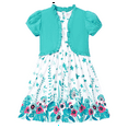 thumbnail image 1 of PatPat Girls Dresses Floral Dress Ruffled Short Sleeve Cardigan 2 Pieces Outfits Set Sizes 5-12, 1 of 6