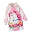 thumbnail image 1 of PatPat Girls Dresses Unicorn Floral Oversized Sweatshirt Hoodie Dress Size 5-12, 1 of 7