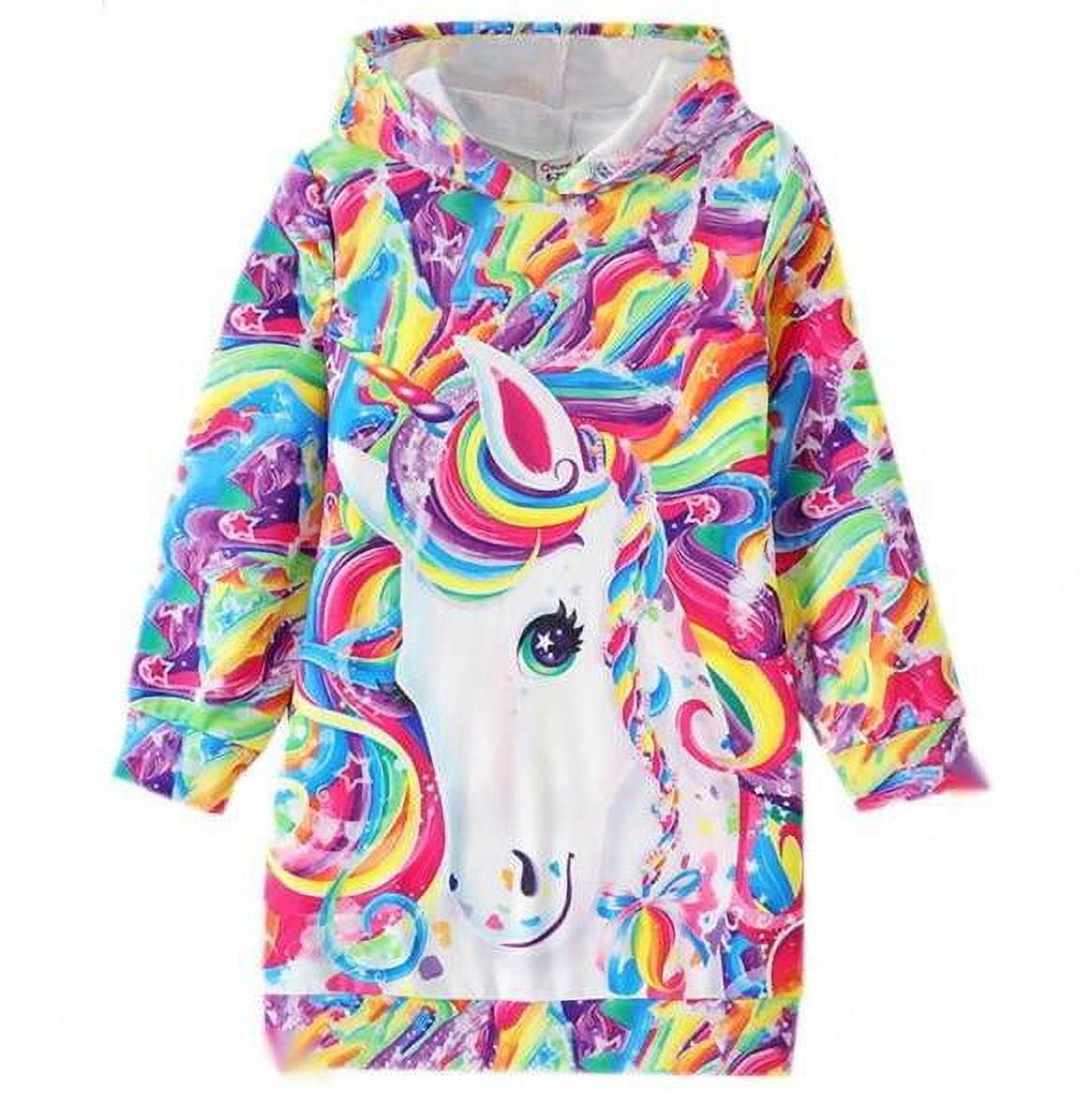 PatPat Girls Unicorn Tie Dye Hoodie Dress, Oversized Sweatshirt Style,  Comfortable \u0026 Quality, Size 5-12 - Walmart.com