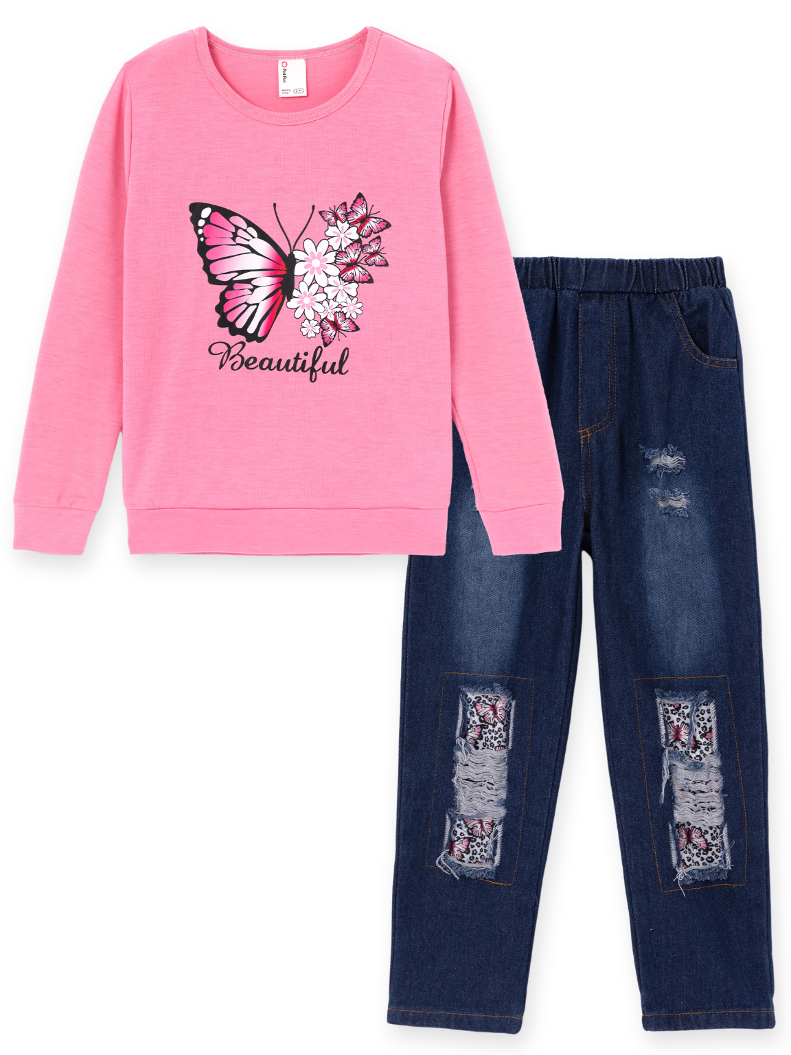 PatPat Girls Fashion Outfit Set Graphic Print Top Ripped Denim Jeans Pants 2 Piece Kids Long Sleeve Clothes Size 4 12 Years: Pros, Caveats, and Pricing