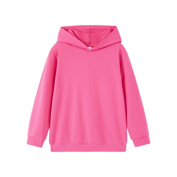 PatPat Girls Hoodies Kids Solid Pullover Hooded Sweatshirt 7-8Y