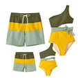 thumbnail image 1 of PatPat Girls One Piece Swimsuits Colorblock One Shoulder Bikinis Mommy and Me Family Matching Bathing Suit, 1 of 6