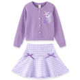 thumbnail image 1 of PatPat Girls Outfit Set Unicorn Graphic Cardigan Top and Plaid Bow Skirt Set Kids Clothes 4-12Y, 1 of 10