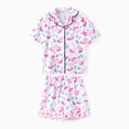 thumbnail image 1 of PatPat Girls Pajamas Button Down Collared Top and Ruffled Shorts Pajama Sets Sizes 5-11, 1 of 9