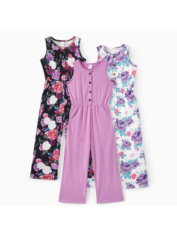 Girls Pants Sleeveless Wide Leg Jumpsuit Casual One Piece Romper 9-10 Years