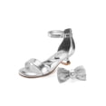 thumbnail image 1 of PatPat Girls Sandal Heels with Removable Bow, Flower Wedding Girls Dress Shoes for Little Big Kid, 1 of 8