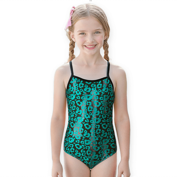 PatPat Girls Swimsuit Allover Camouflage Print Tight Hanging Strap Basic Tankinis Sizes 5-12