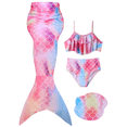 thumbnail image 1 of PatPat Girls Swimsuits 3Pcs Mermaid Bikinis Set Bathing Suits Mermaid Tails Costume Size 5-12, 1 of 11