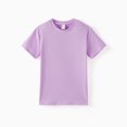 thumbnail image 1 of PatPat Girls Tops T-Shirt Light PurpleCrew Neck Short Sleeve Tee 5-6Y, 1 of 9
