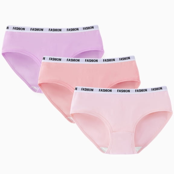 PatPat Girls Underwear Cotton Brief Girls Panties for Kid Girls, 3 Pack, 6-16Y