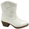 thumbnail image 1 of PatPat Girls White Cowboy Boots Size 11, Mid Calf Platform Horse Riding Shoes Embroidered Pointed Toe Cowboy Boots with Side Zipper, 1 of 6