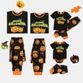 thumbnail image 1 of PatPat Halloween Pajamas Holiday Pj Sets for Women Family Matching Pumpkin Print Short Sleeve Loungewear, Black, XL, 1 of 9