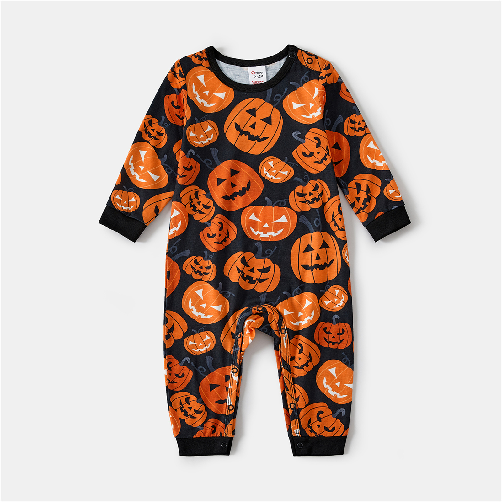 PatPat Halloween Pajamas Family Matching Pajamas Allover Orange JackO