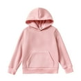 thumbnail image 1 of PatPat Kid Boys Girls Hoodies Pullover Fleece Solid Color Sweatshirt with Pocket Top Size 4-14, 1 of 6