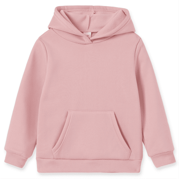 PatPat Kid Boys Girls Hoodies Pullover Fleece Solid Color Sweatshirt with Pocket Top Size 4-14