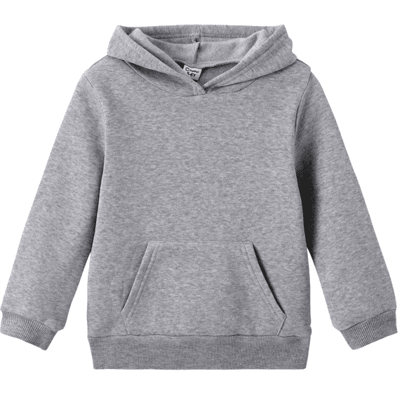 PatPat Kid Boys Girls Hoodies Pullover Fleece Solid Color Sweatshirt with Pocket Top Size 4-14