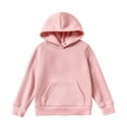 thumbnail image 1 of PatPat Kid Boys Girls Hoodies Pullover Fleece Solid Color Sweatshirt with Pocket Top Size 4-14, 1 of 6