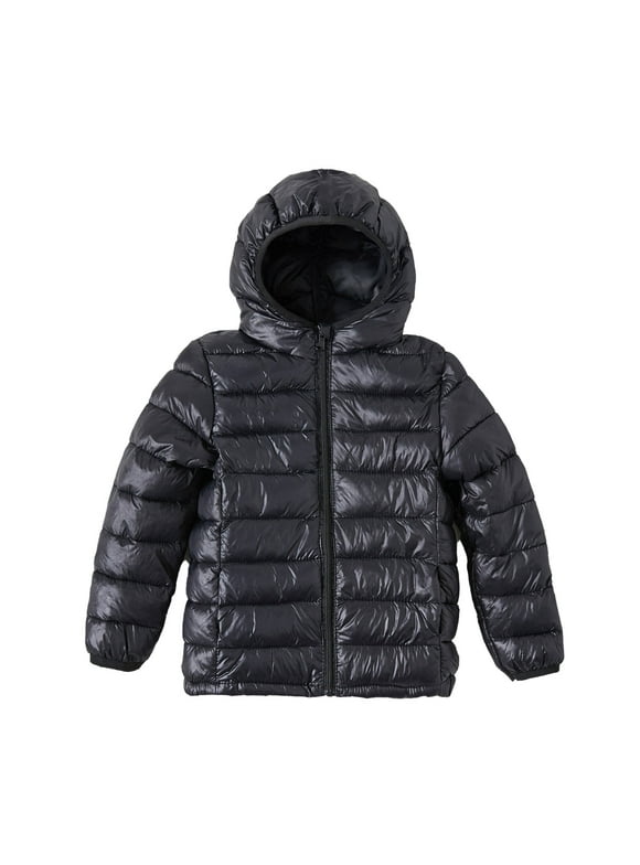 Kid Boys Girls Puffer Jacket Lightweight Zipper Winter Coat Size 4-13