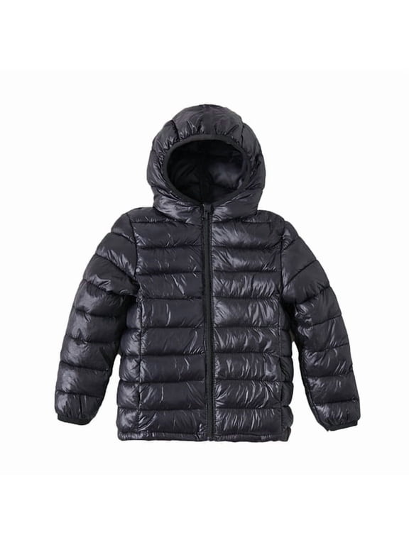 Kid Boys Girls Puffer Jacket Lightweight Zipper Winter Coat Size 4-13