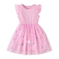 thumbnail image 1 of PatPat Kid Girls Dress Princess Party Dress Ruffle Sleeve Polka Dots Mesh Dress Sizes 5-12, 1 of 6