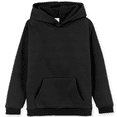 thumbnail image 1 of PatPat Kids Boys Girls Fleece Hoodie Pullover Sweatshirt with Pocket Warm Long Sleeve Hooded Top Black Sizes 4-14 Years, 1 of 7