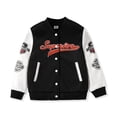 thumbnail image 1 of PatPat Kids Boys Girls Bomber Jackets Fall Buttons Front Letters Embroidery Long-sleeve Sweatshirts Sizes 5-12, 1 of 6