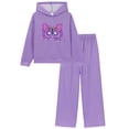 thumbnail image 1 of PatPat Kids Clothes 2 Piece Hoodie Outfit Set Butterfly Graphic Sweatshirt Pants Purple 6-7Y, 1 of 12