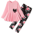 thumbnail image 1 of PatPat Long Sleeve Peplum Top Floral Print Leggings Outfit Set (Big Girls), 1 of 10