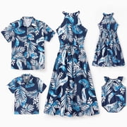 PatPat Mens Shirts Short-sleeve Button-Up Dress Shirts Tropical Casual Beach Shirts for Men Couple Matching Outfits