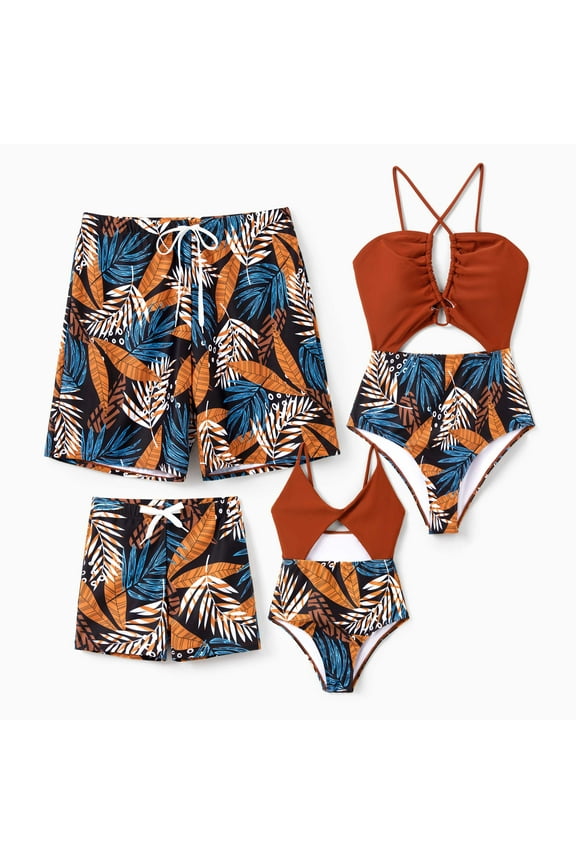 Mens Swim Trunks Family Matching Swimwear Quick Dry Bathing Suit Board Shorts Beach Swimsuits,M-2XL