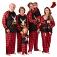 thumbnail image 1 of PatPat Merry Christmas Pajamas for Women Family Matching 2 Piece Holiday Pjs Sets Elk Plaid Splice Long Sleeve Sleepwear with Socks, Red Plaid, S, 1 of 15
