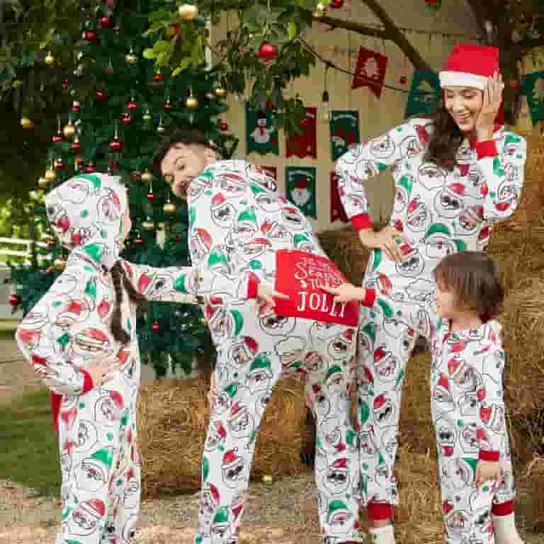 Family Matching Christmas Pajamas 2026 - Soft Satin Sleepwear Sets For Men, Women, Adults, Kids, Holiday Pjs